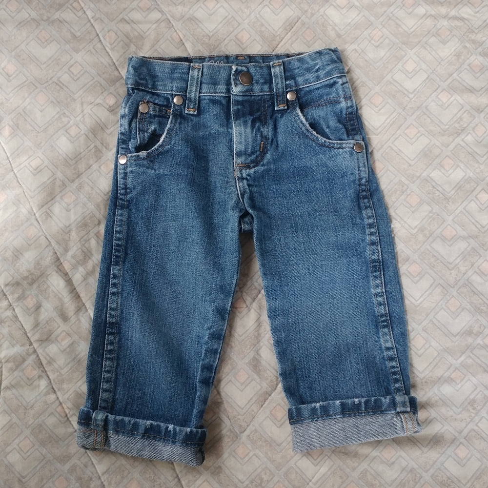 Vintage WRANGLER 2T Slim Straight Leg Denim Blue Jeans